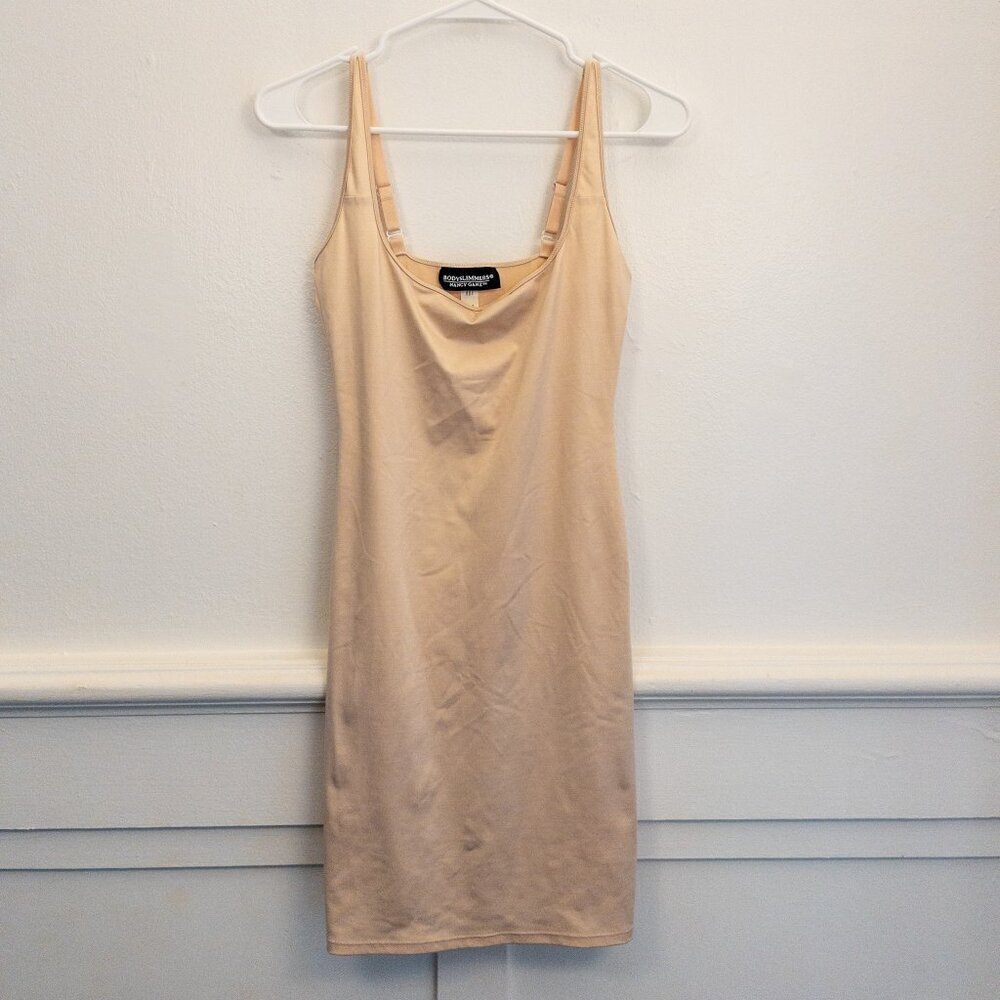 Nancy Ganz Bodyslimmers Beige Shapewear Slip Dress – Size L Adjustable Straps